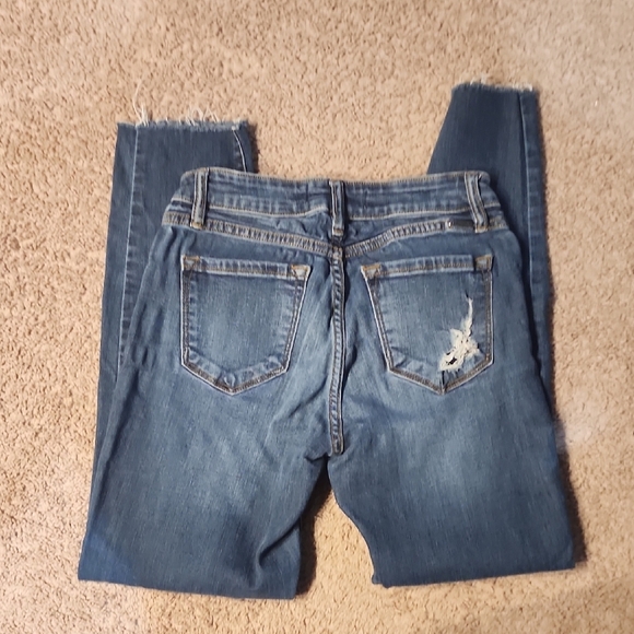 Women's Blue Distressed Jeans - Picture 5 of 5